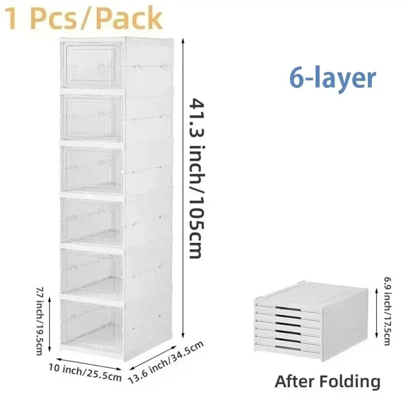 Foldable 6-Tier Shoe Rack